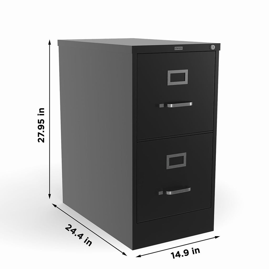 Black 2 Drawer Letter Size Lockable File Cabinet F8509