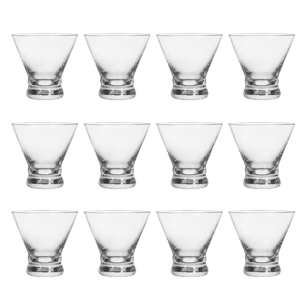 Set of 12 8-Ounce Stemless Martini Glasses O8597