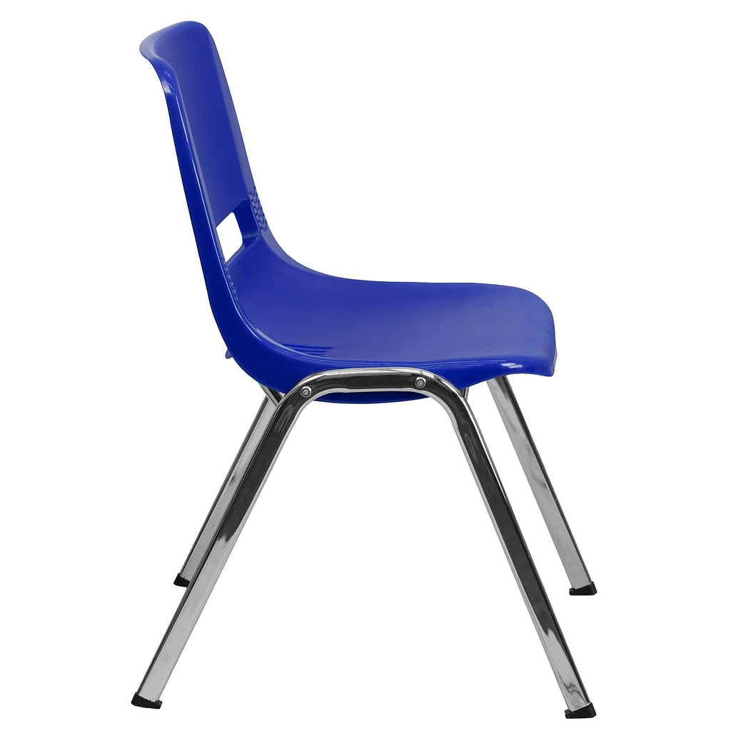 Navy Ergonomic Shell Stack Chair with Chrome Frame U3575