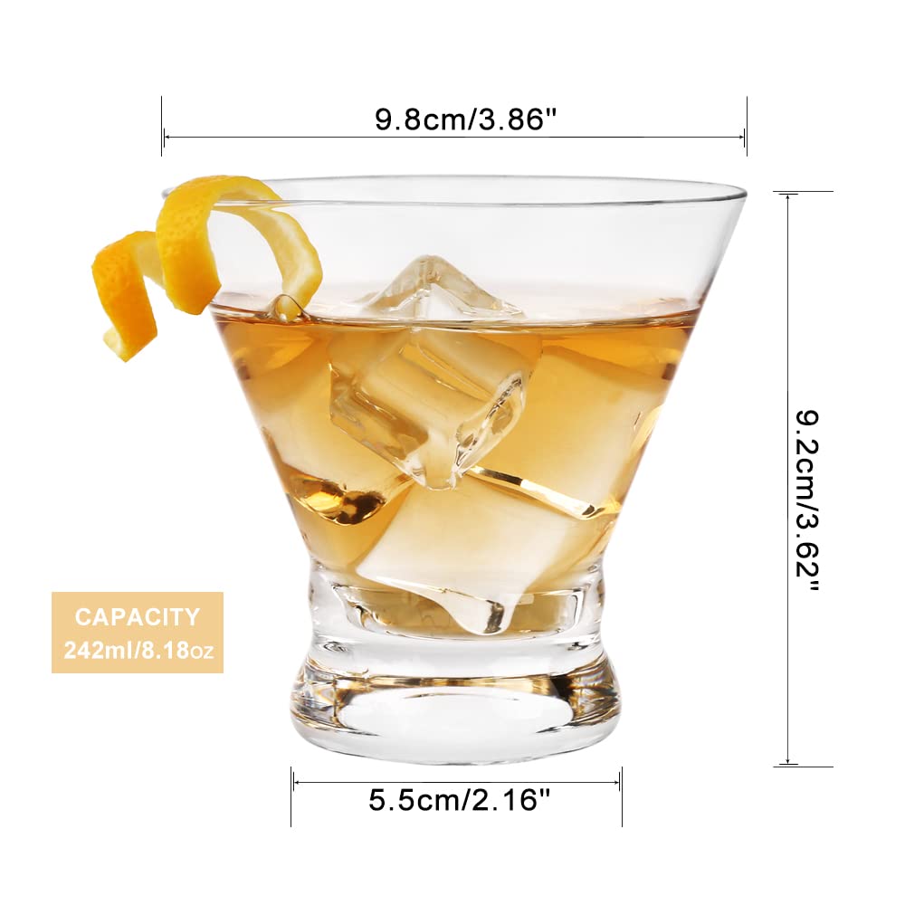 Set of 12 8-Ounce Stemless Martini Glasses O8597