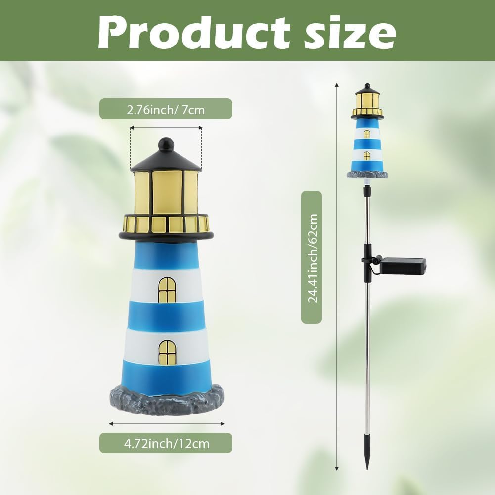 Solar Lighthouse, 2 PCS, 7 Colors Changing Y464