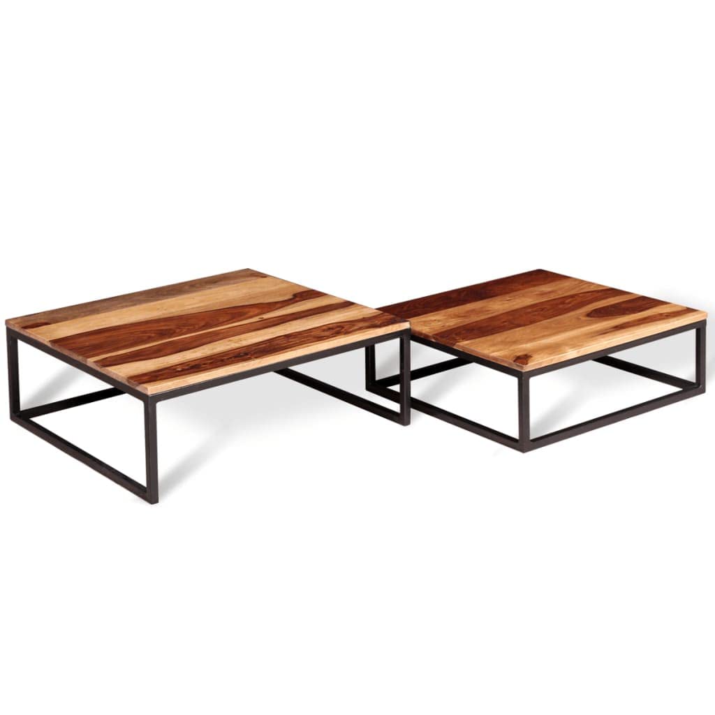 Set of 2 Solid Sheesham Wood Nesting Coffee Table R965404
