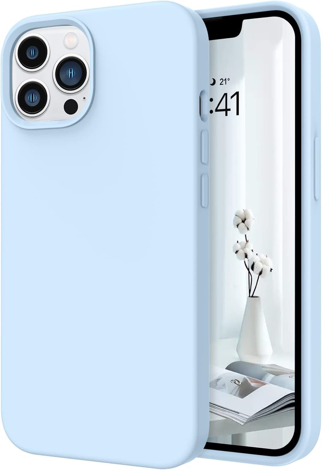Light Blue Silicone iPhone 13 Pro Max Case F654