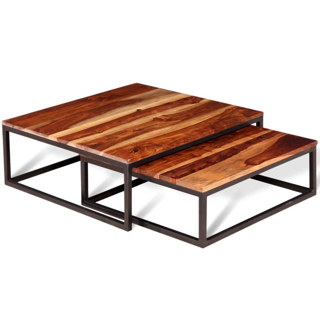 Set of 2 Solid Sheesham Wood Nesting Coffee Table R965404