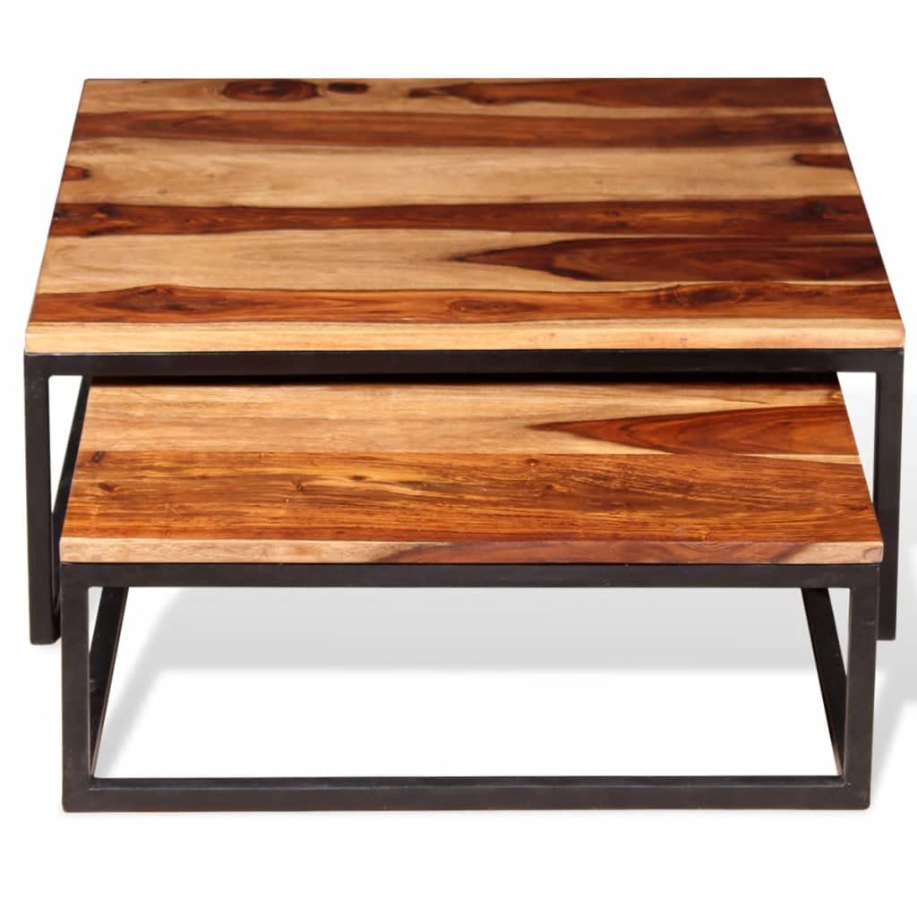 Set of 2 Solid Sheesham Wood Nesting Coffee Table R965404