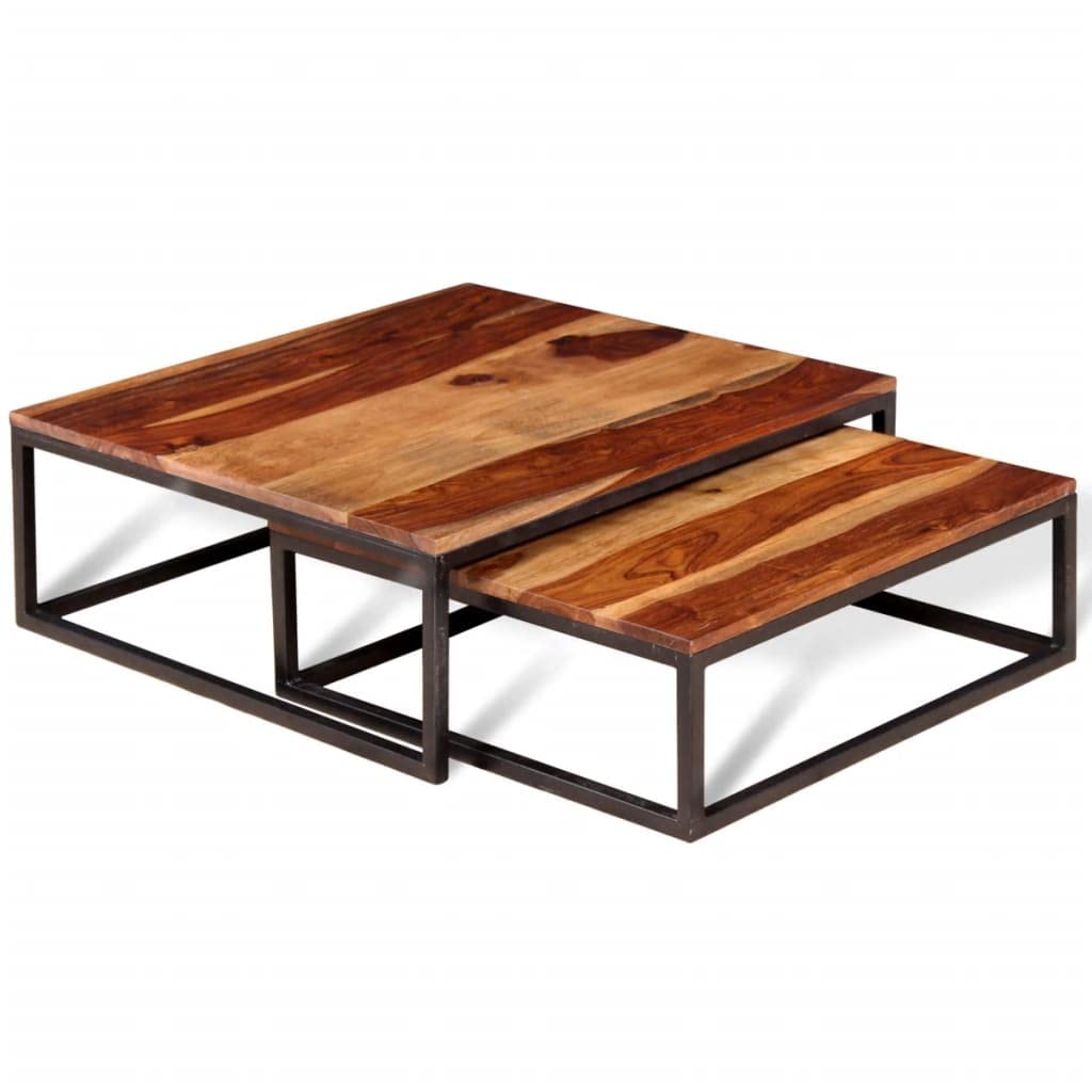 Set of 2 Solid Sheesham Wood Nesting Coffee Table R965404