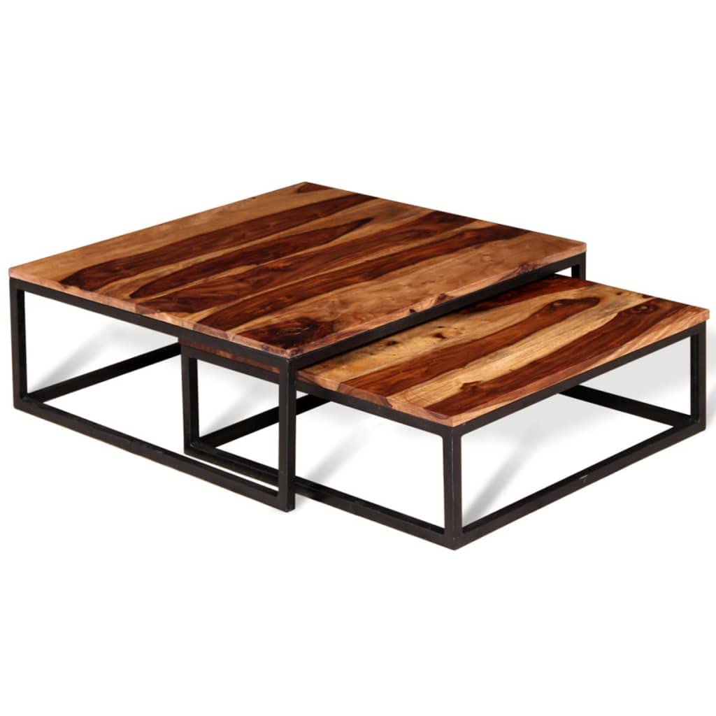 Set of 2 Solid Sheesham Wood Nesting Coffee Table R965404