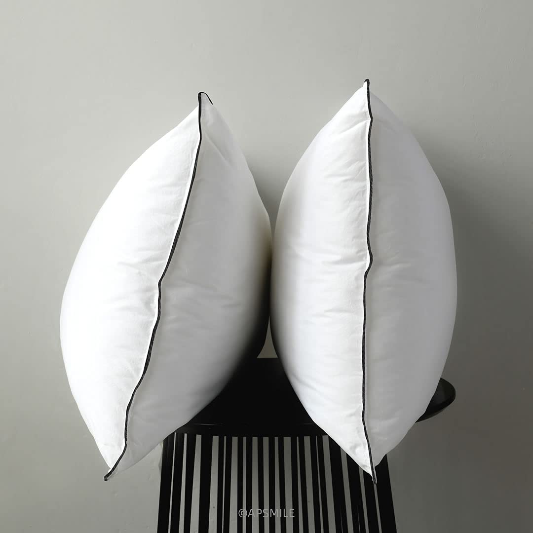 Organic Feather Down Pillows Set of 2 King Size 100% Cotton Cover K830642
