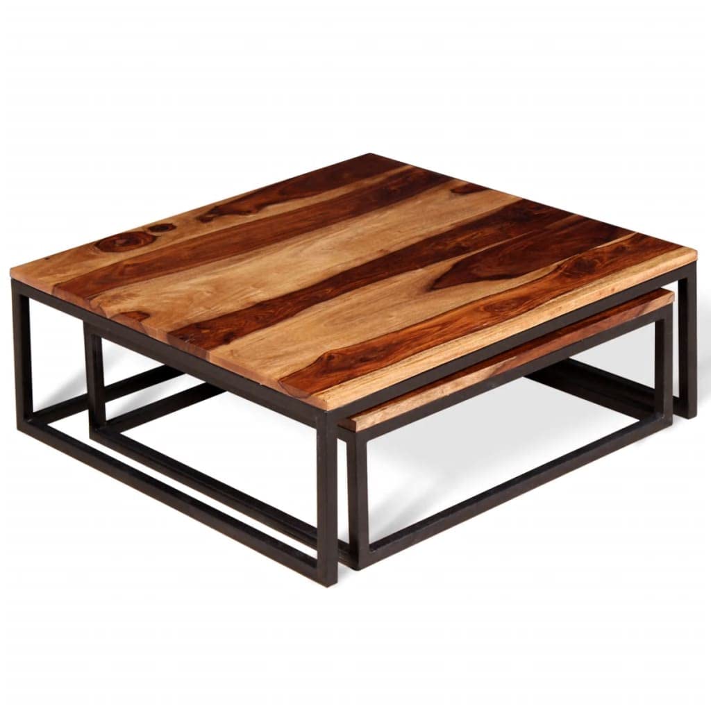 Set of 2 Solid Sheesham Wood Nesting Coffee Table R965404