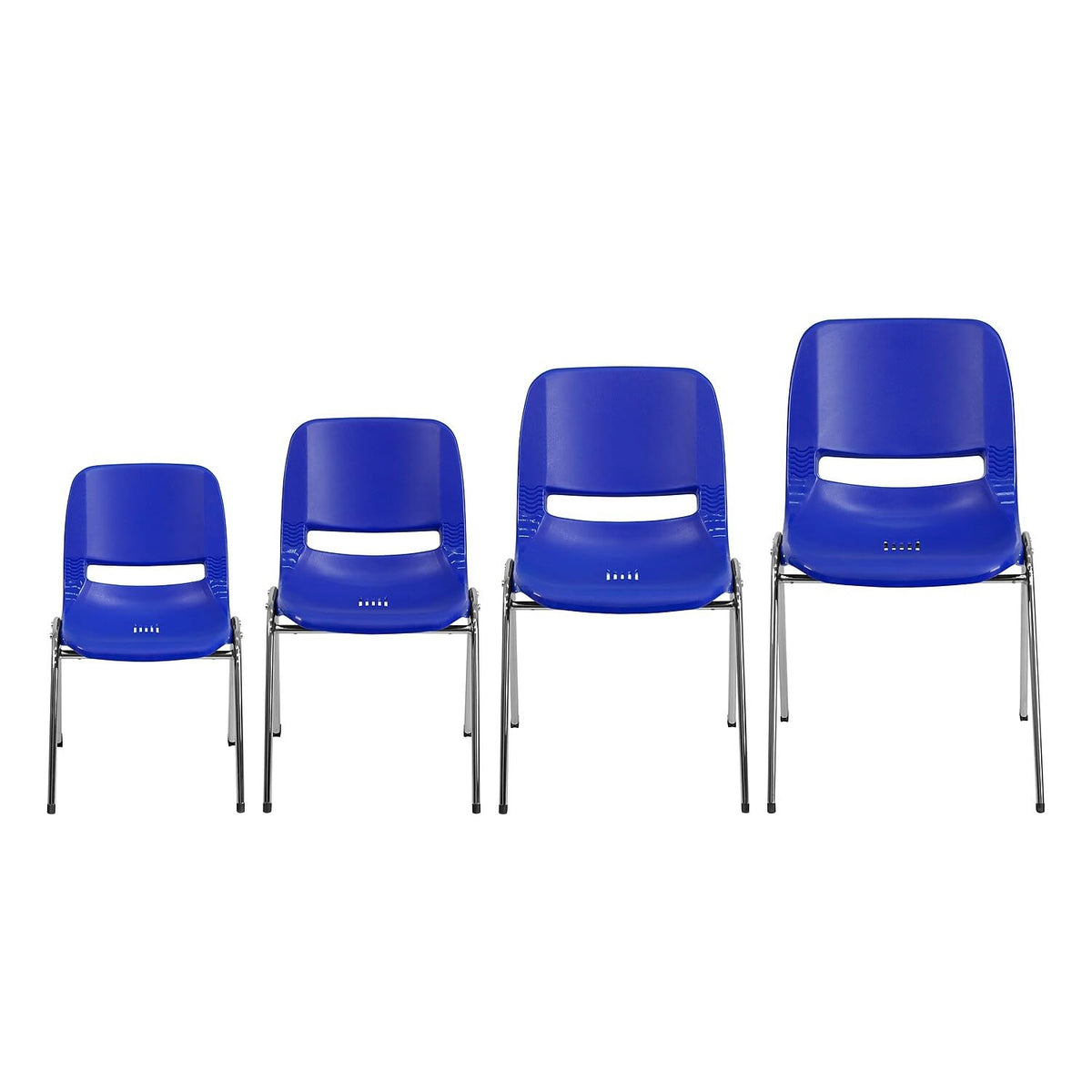 Navy Ergonomic Shell Stack Chair with Chrome Frame U3575