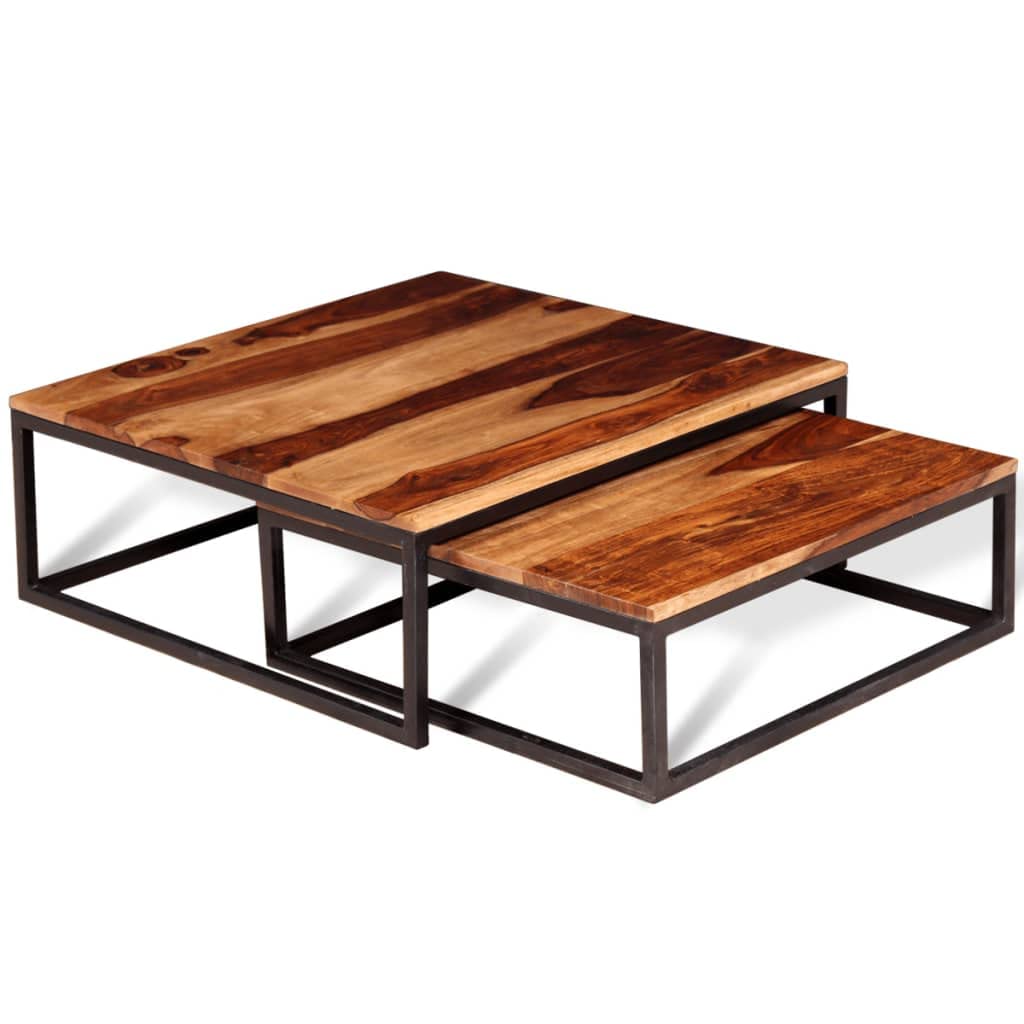 Set of 2 Solid Sheesham Wood Nesting Coffee Table R965404