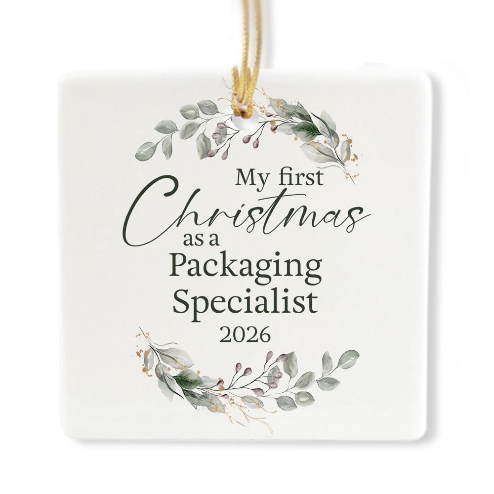 Ceramic 3-inch Square-Shaped Ornament C260