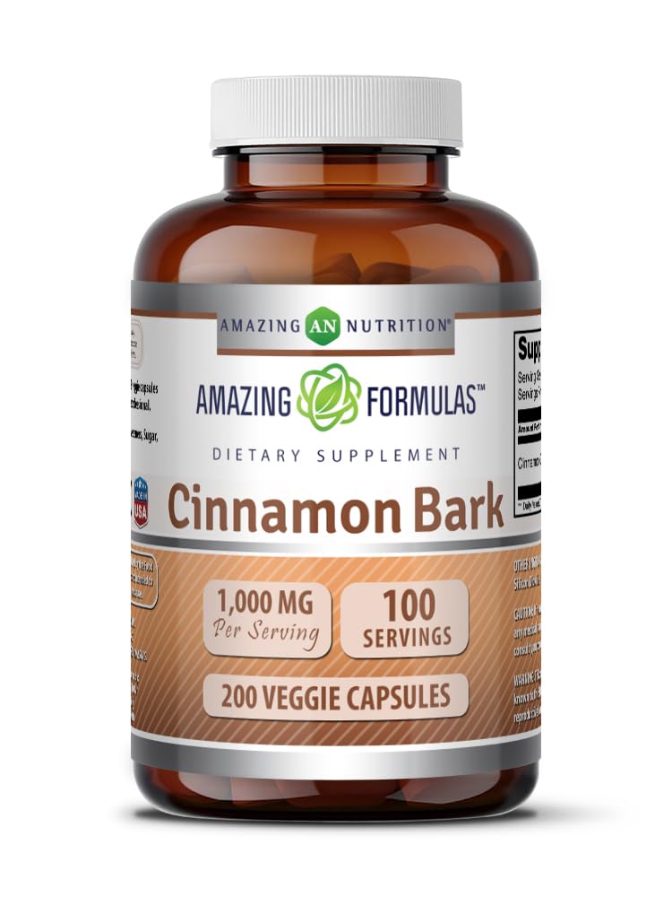 Cinnamon Bark Supplement 1000 Mg 200 Veggie Capsules K277