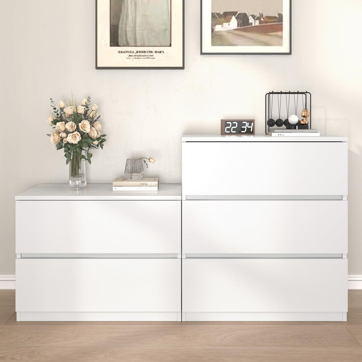 White 3 Drawer Wood Dresser A863141