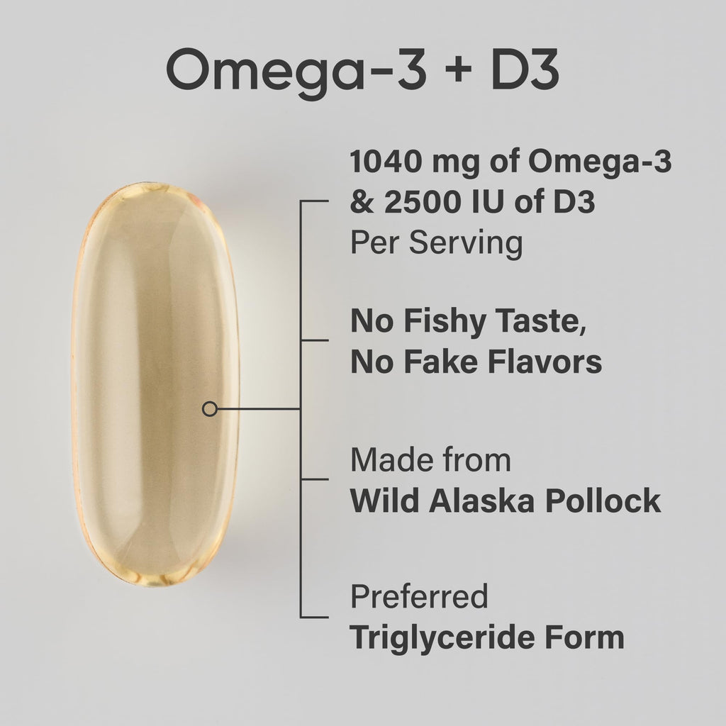 Omega-3 Fish Oil 1250mg + D3 2500iu, 120 Count W7768