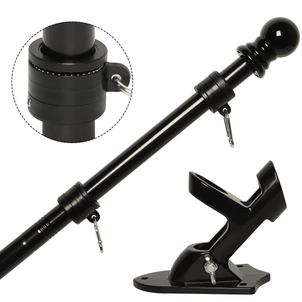6FT Black Stainless Steel Flag Pole Kit L62503