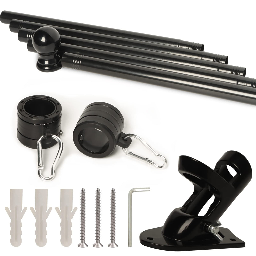 6FT Black Stainless Steel Flag Pole Kit L62503
