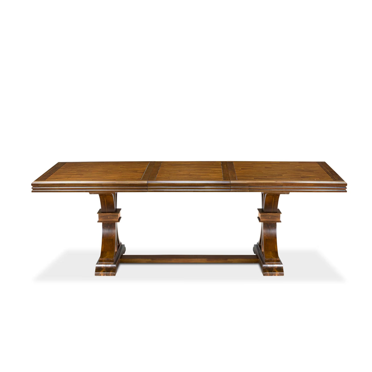 9-piece Dining Table Set with 8 Light Tan Linen Fabric Chairs A49194