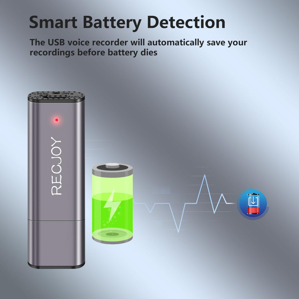 64GB USB Digital Voice Recorder with 750Hrs Storage Capacity I7546