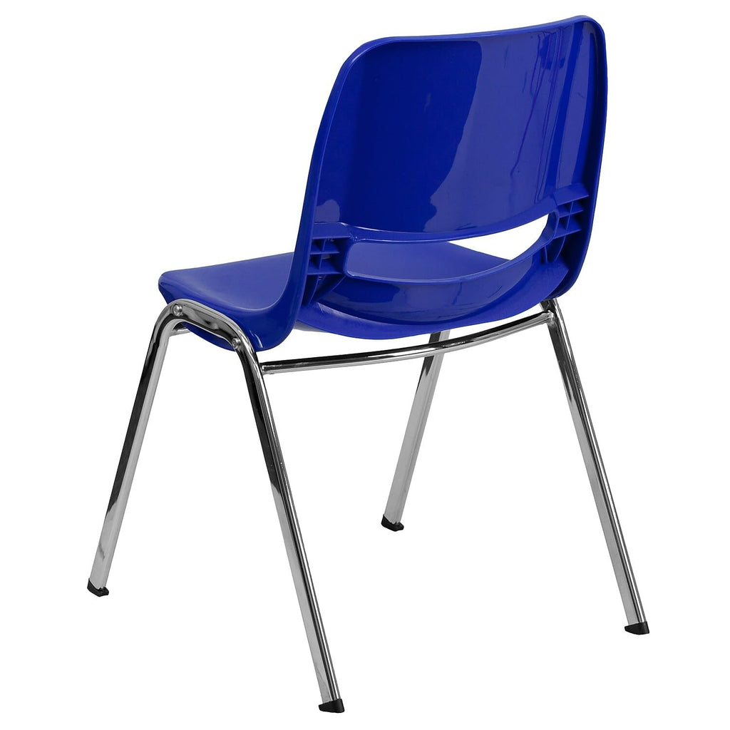 Navy Ergonomic Shell Stack Chair with Chrome Frame U3575