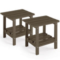 Set of 2 Dark Brown HDPE Storage Side Table S3160