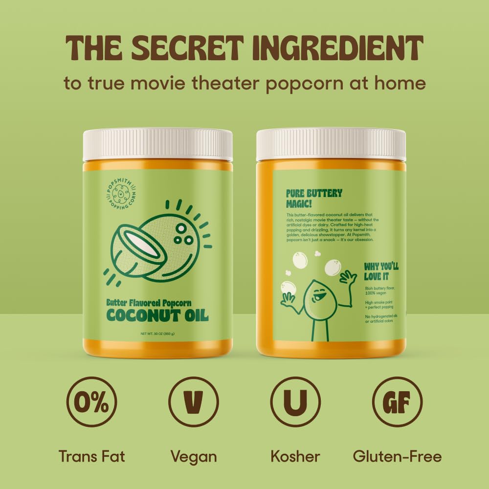 Butter Flavored Coconut Oil Popcorn Popping Oil 30oz O7110