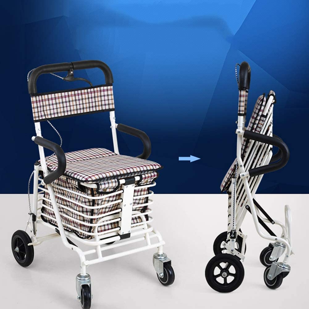 Folding Four Wheel Rollator Walker with Padded Seat Lockable Brakes X58068