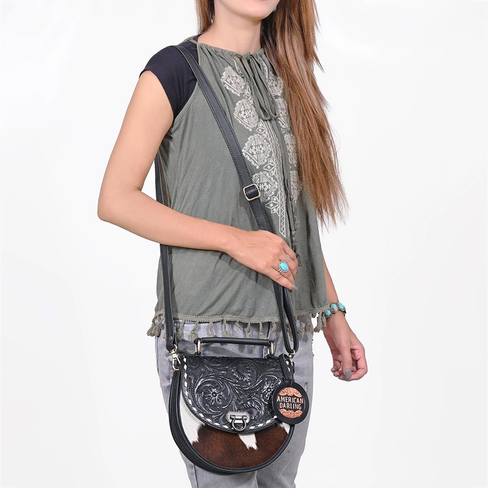 Genuine Leather Hair-On Cowhide Mini Crossbody Q68363
