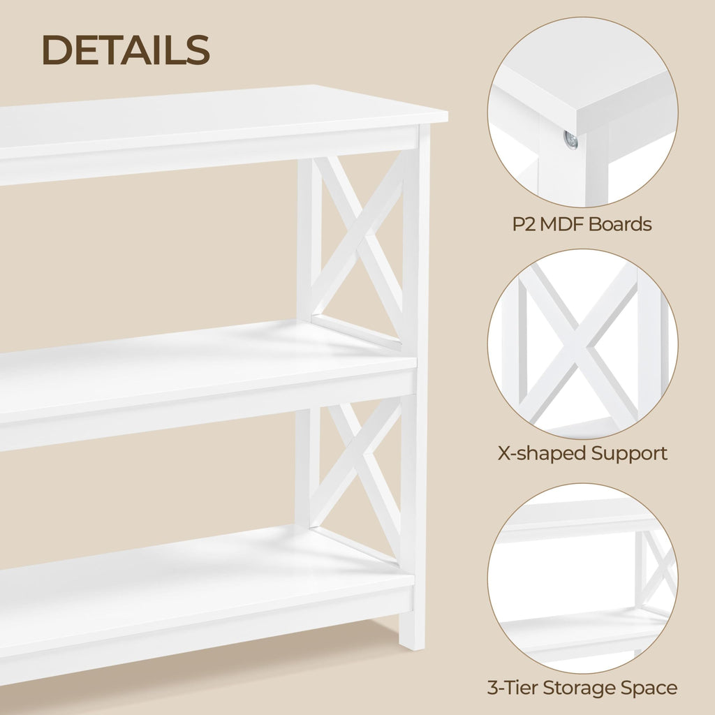 White 3-Tier Console Table G10632