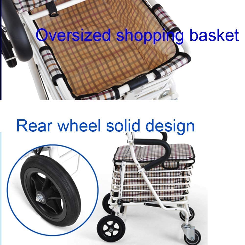 Folding Four Wheel Rollator Walker with Padded Seat Lockable Brakes X58068