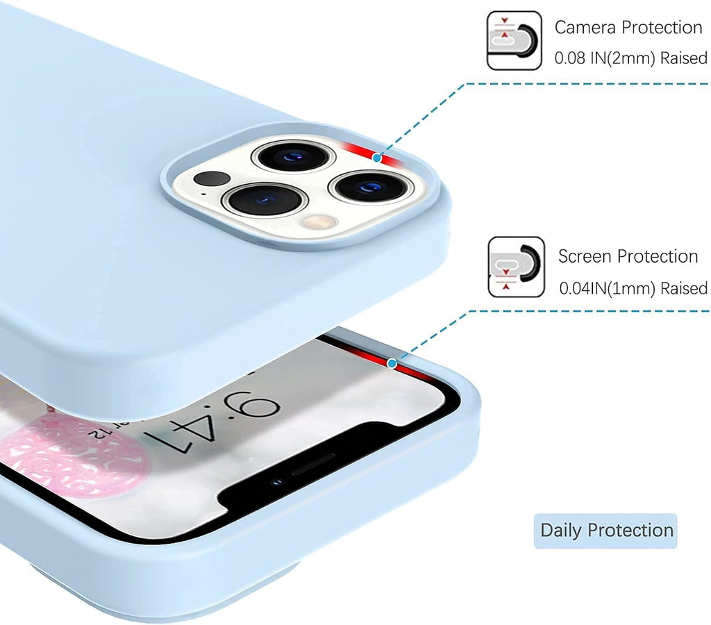 Light Blue Silicone iPhone 13 Pro Max Case F654