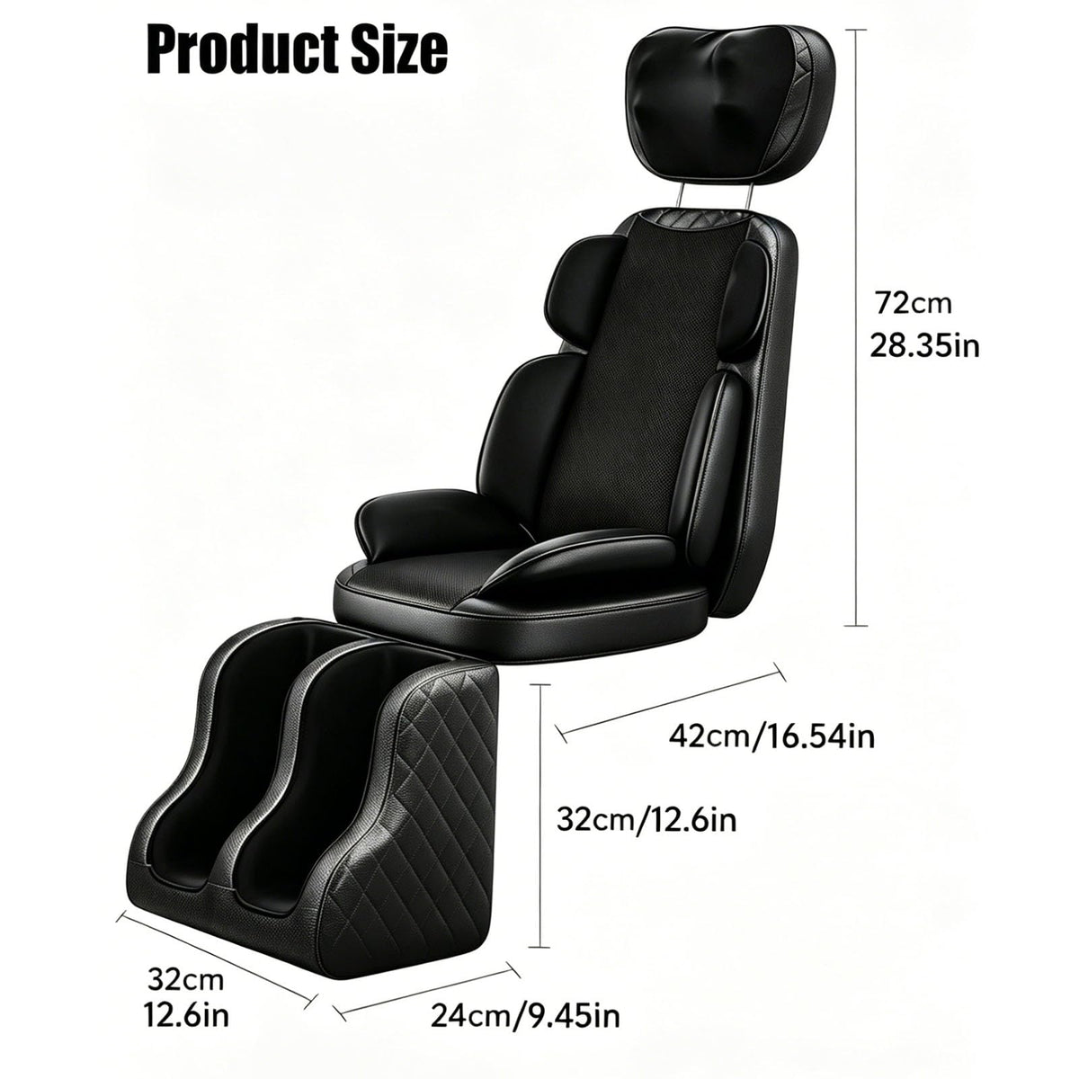 16D Electric Shiatsu Full Body Massage Mat with Foot Massager R58057