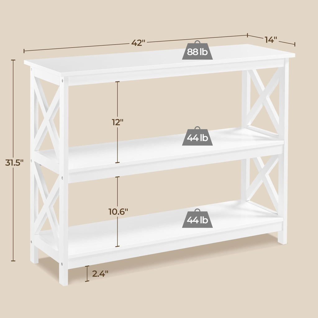 White 3-Tier Console Table G10632