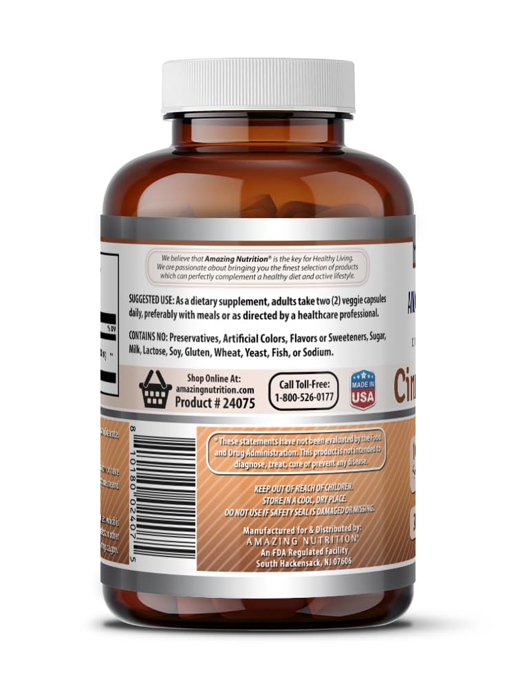 Cinnamon Bark Supplement 1000 Mg 200 Veggie Capsules K277