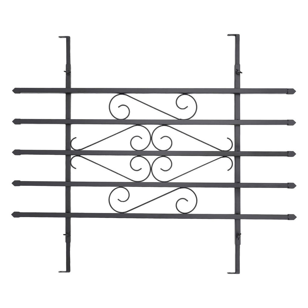 24 x 36 Inch Heavy Duty Iron Window Security Bars, Black 2 Pack T8182