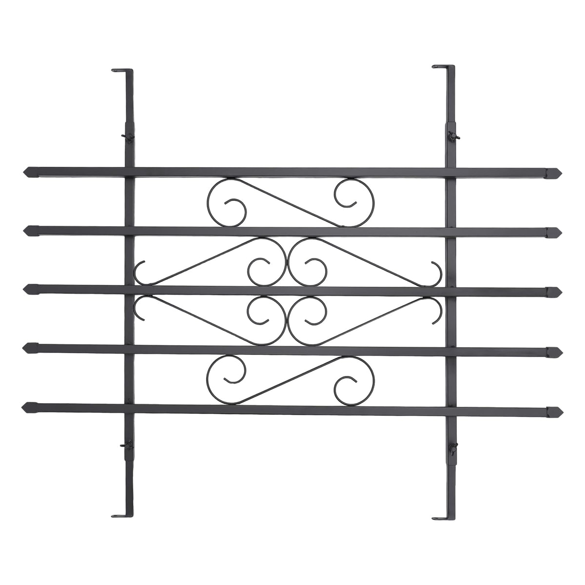 24 x 36 Inch Heavy Duty Iron Window Security Bars, Black 2 Pack T8182