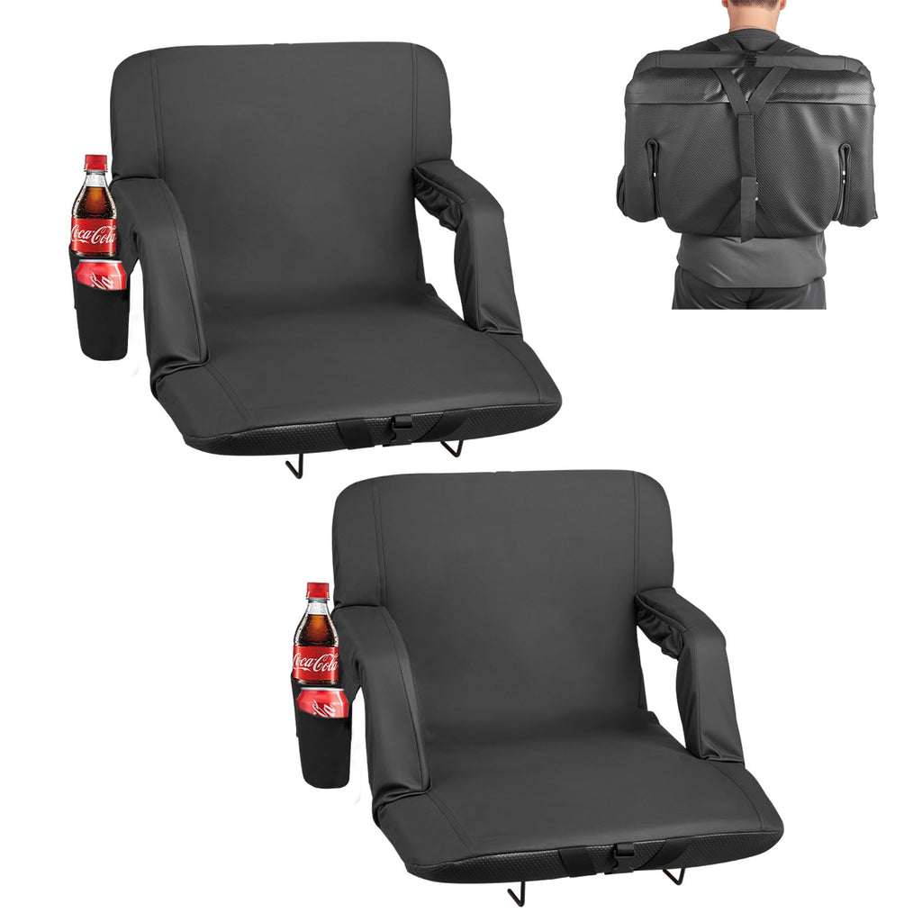 6 Adjustable Angle Padded Stadium Seat with Armrest B373668
