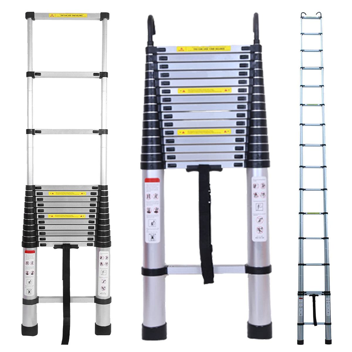 Collapsible Telescoping Ladder 20.5FT Aluminum Lightweight 330LB Capacity V7266