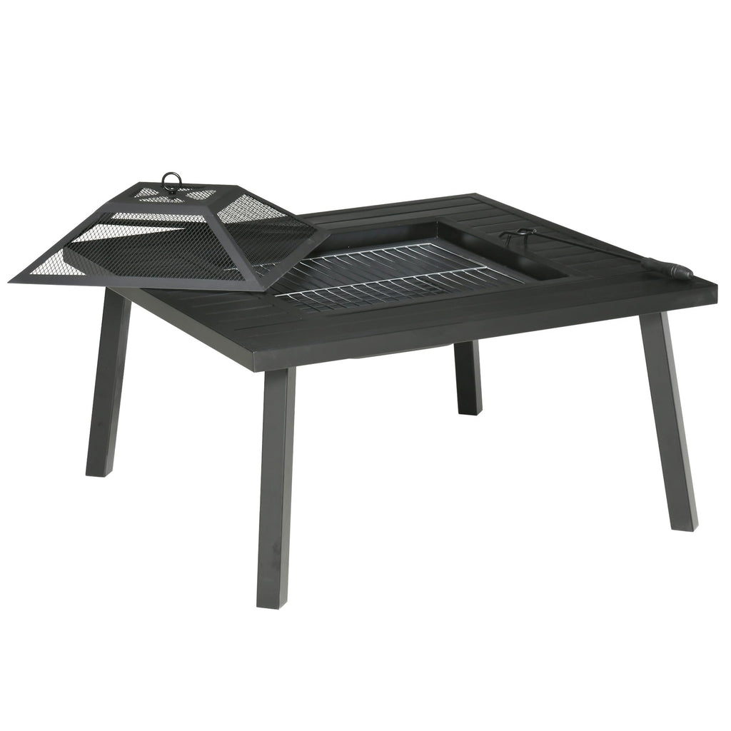 34-Inch Wood Burning Fire Pit with Grill U855