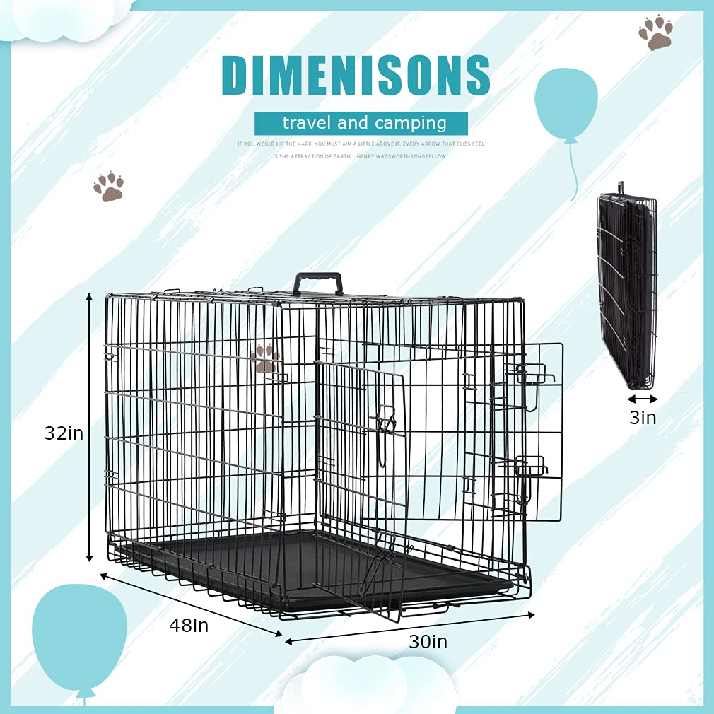 Black Metal Dog Crate E134