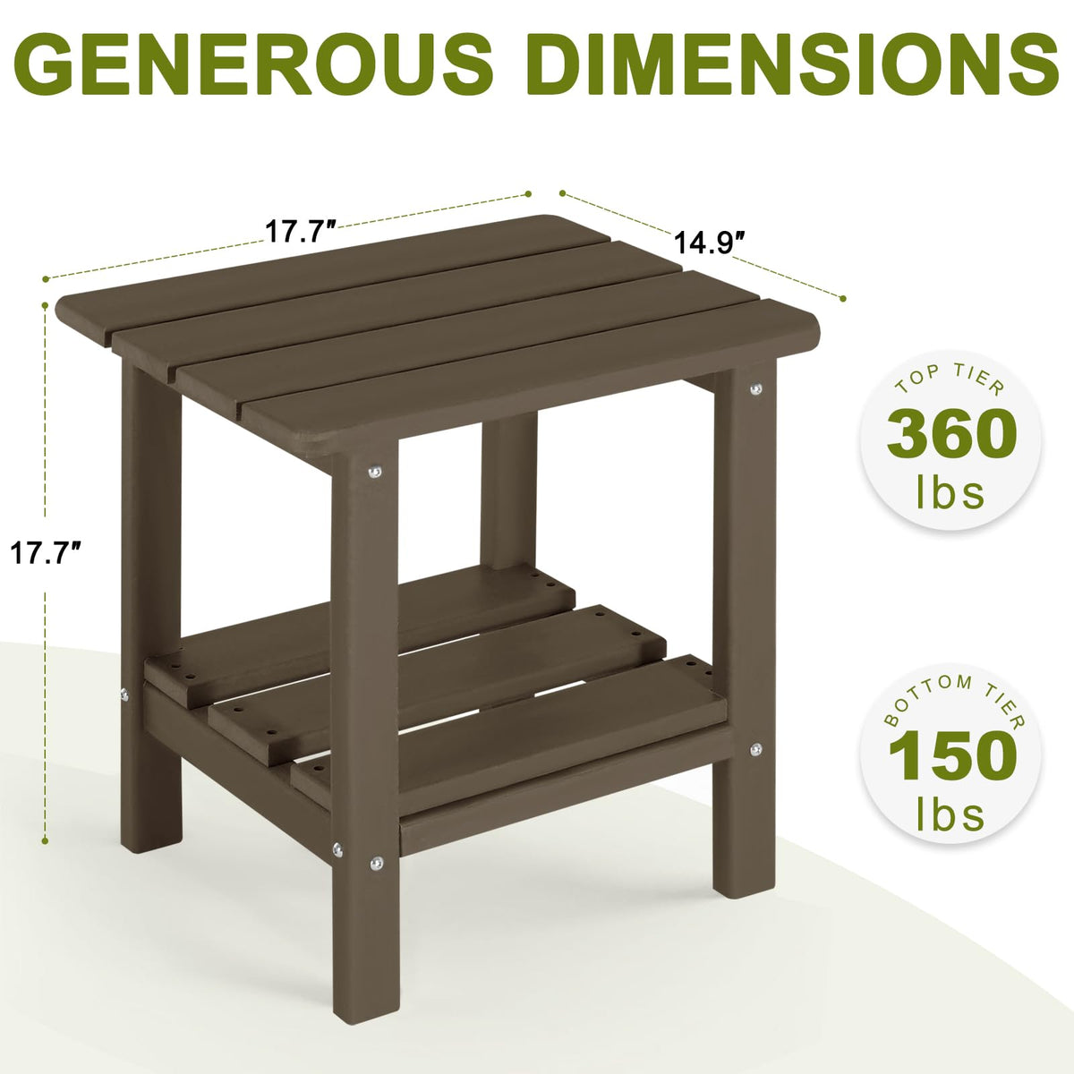 Set of 2 Dark Brown HDPE Storage Side Table S3160