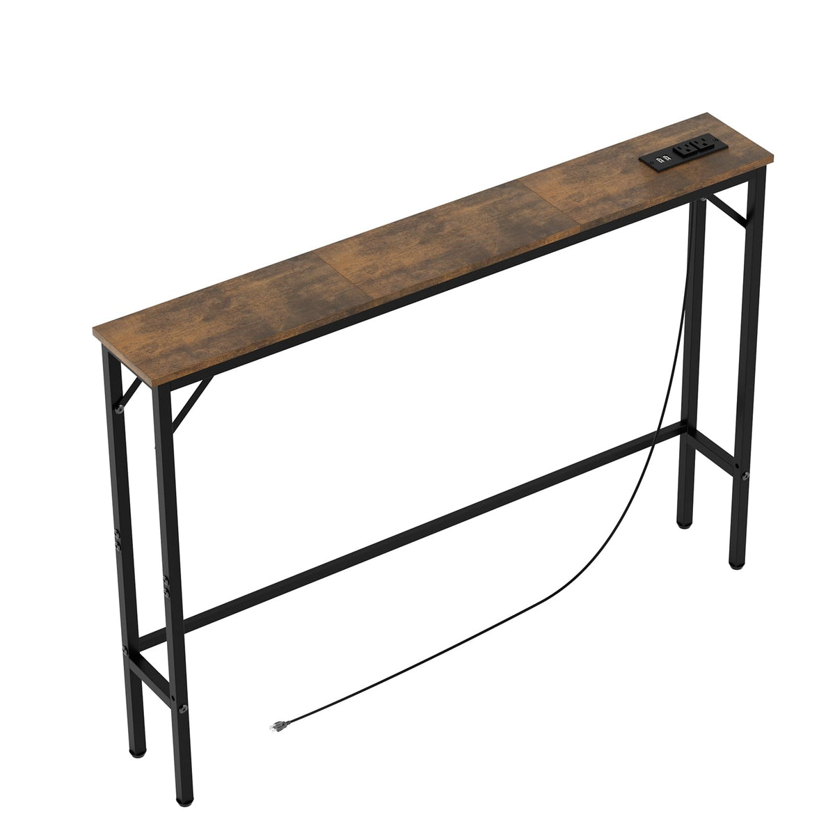5.9" Narrow Console Table with Outlet Metal Frame E6234