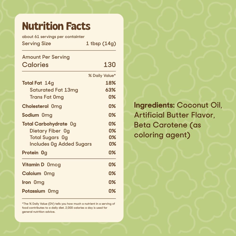 Butter Flavored Coconut Oil Popcorn Popping Oil 30oz O7110