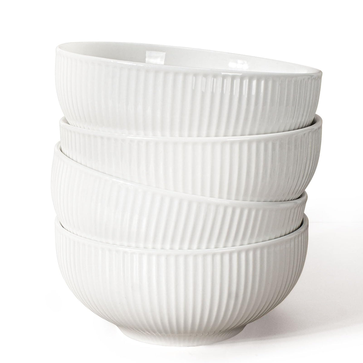 White 26 oz Ceramic Soup Bowls Set of 4 S391