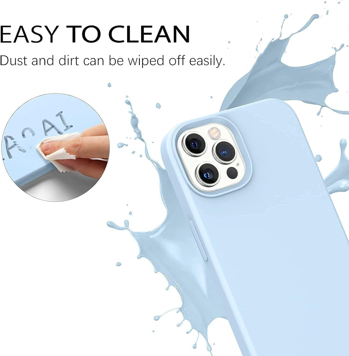Light Blue Silicone iPhone 13 Pro Max Case F654