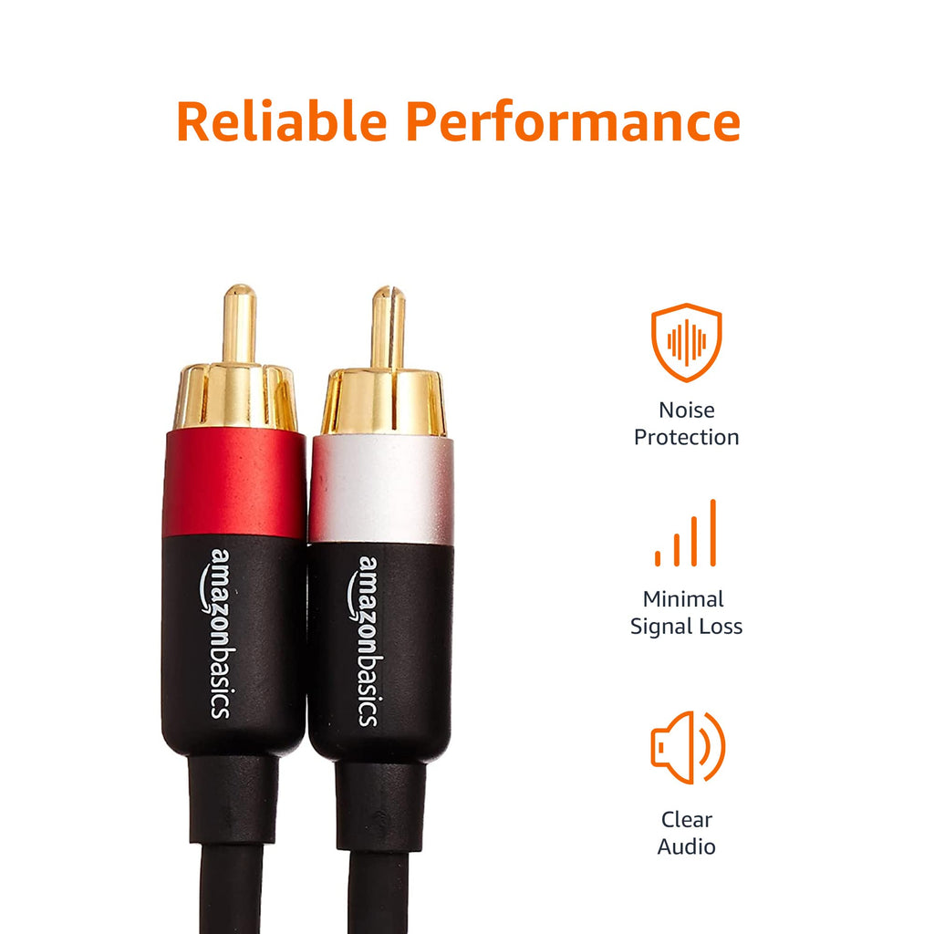 2 RCA Stereo Audio Cable, 4 Feet, Black U76144