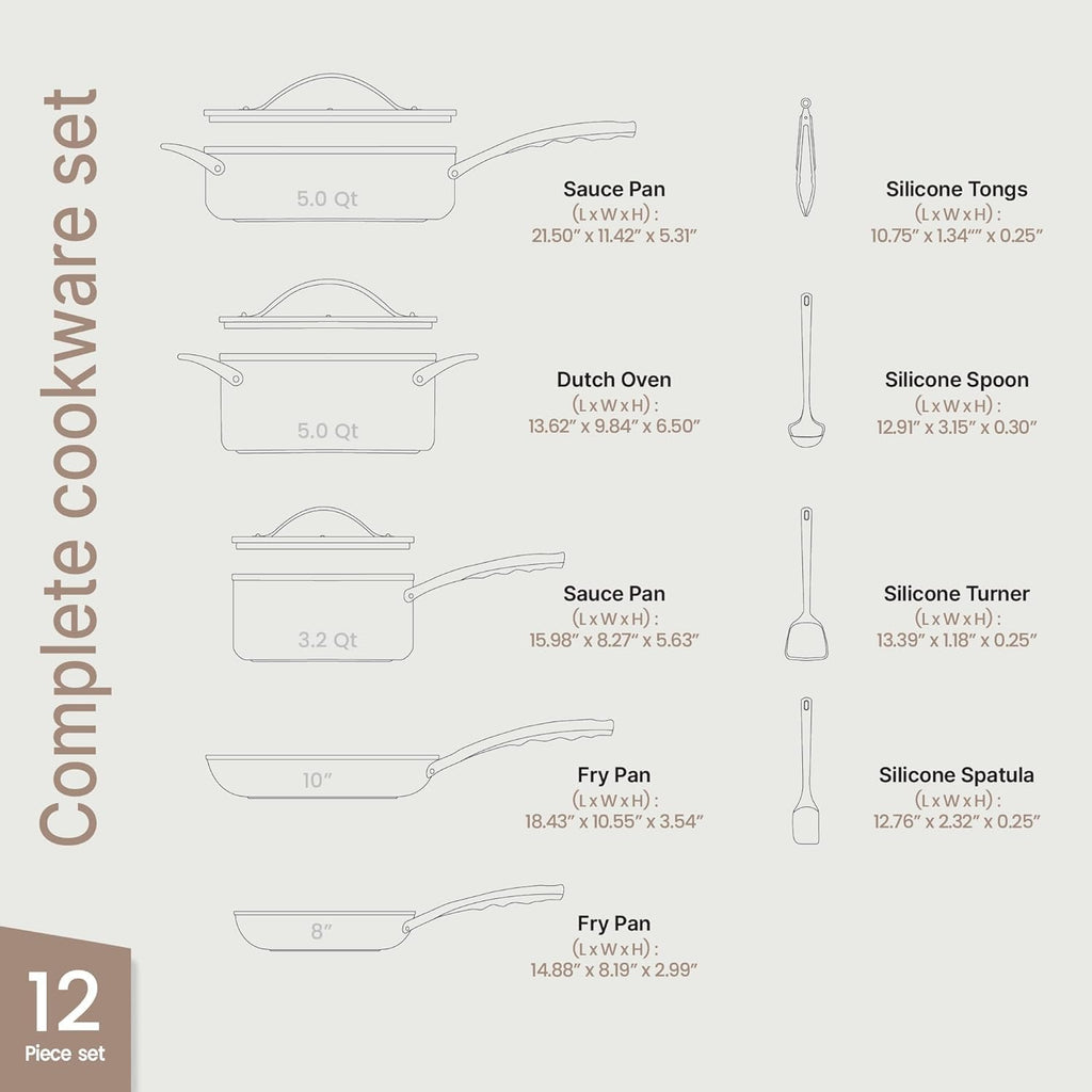 12-Piece Nonstick Ceramic Cookware Set R388117