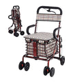 Folding Four Wheel Rollator Walker with Padded Seat Lockable Brakes X58068