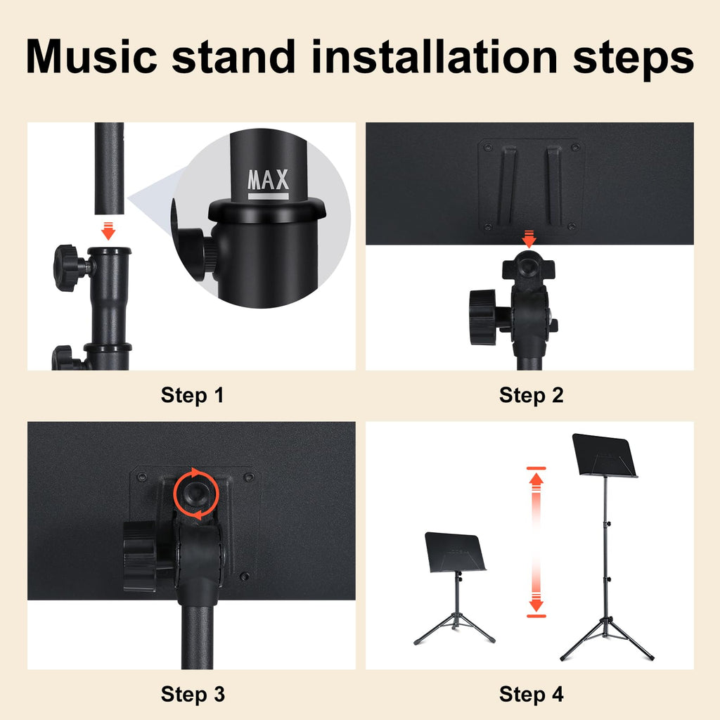 Folding Sheet Music Stand and Desktop Book Stand with Carrying Bag F35197