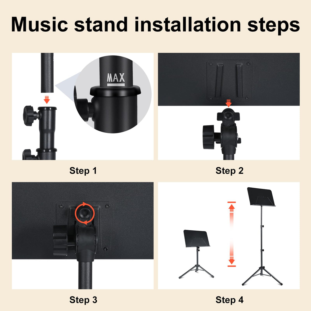 Folding Sheet Music Stand and Desktop Book Stand with Carrying Bag F35197